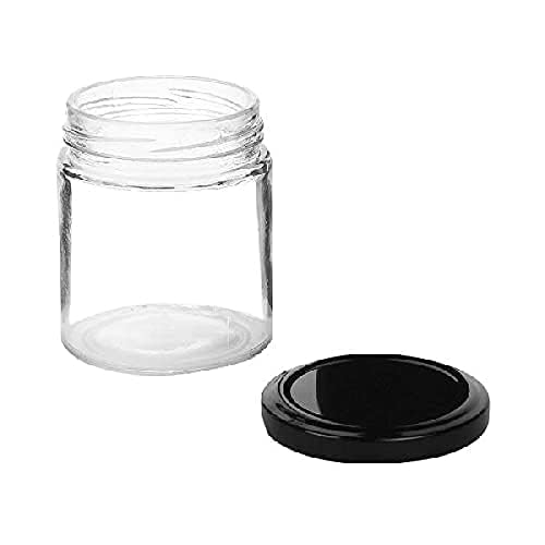 Cartvilla Glass Small Containers Set Of 6Airtight Masala And Spices/Dry Fruits Storage Jars For Refrigerator | Round Shape Bottl